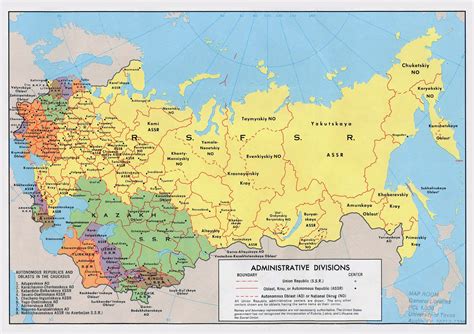 Large administrative divisions map of Soviet Union – 1974 | Vidiani.com | Maps of all countries ...