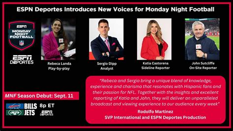 ESPN Deportes Introduces New Voices for Monday Night Football - ESPN ...