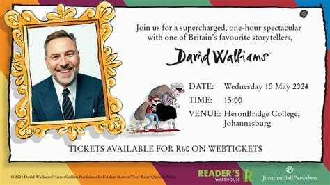 David Walliams: One-Man-Show | Johannesburg, HeronBridge College ...