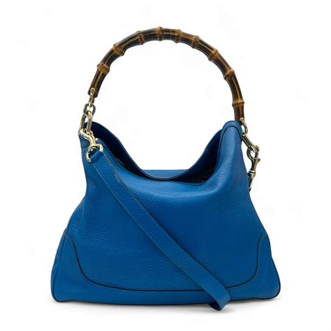Buy Gucci Blue Leather Medium Diana Bamboo Shoulder Bag Online