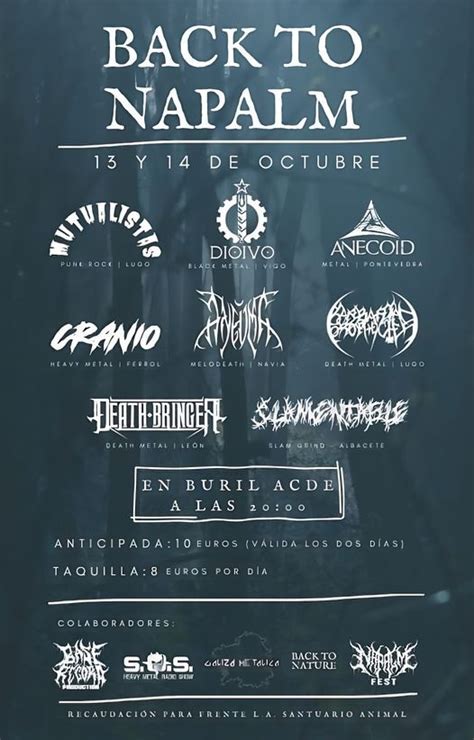 Back to Napalm, Buril, Culleredo, 13 October to 15 October | AllEvents.in