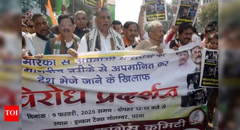 Cong protests ‘ill-treatment’ of Indian immigrants by US | Patna News ...