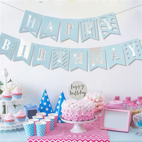 Buy PartyWoo Happy Birthday Banner, Happy Birthday Sign Banner, Pastel ...