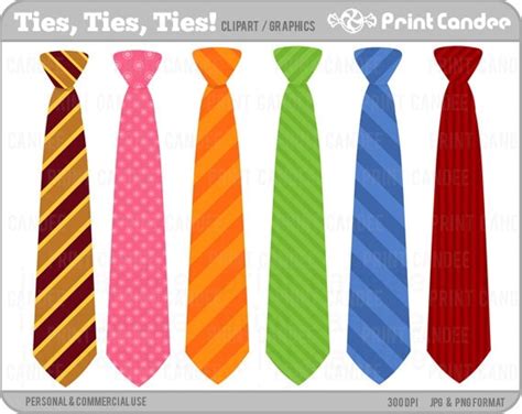 Ties Ties Ties Digital Clip Art Personal and by printcandee