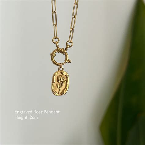 Engraved Rose Pendant – Delta Charms