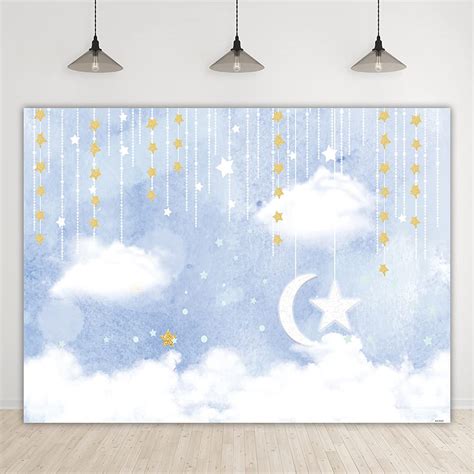 Buy Bellimas le le Little Star Baby Shower Backdrop Blue Sky White ...