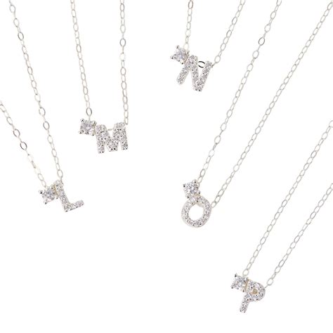 925 Sterling Silver Hallmark Cubic Zirconia Initial (S) Pendant Neckla