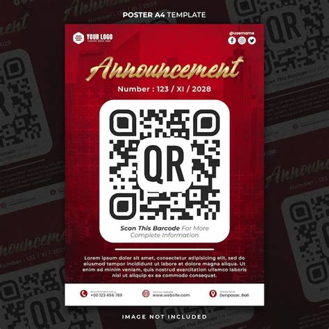 Announcement or notification advertisement poster a4 or banner template ...