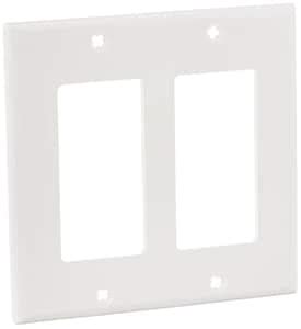 Leviton 80409-NW 2-Gang Decora/GFCI Device Wallplate, Standard Size ...
