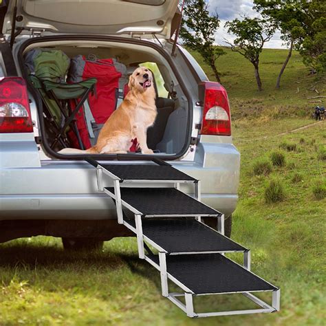 Buy Zerria Upgraded Extra Wide Dog Car Stair for Large Dogs,Lightweight ...