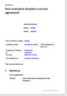 Directors Service Contracts - Model Service Agreements