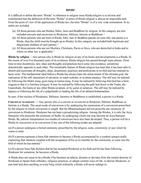 Hindu - Practice materials - HINDU It is difficult to define the term ...