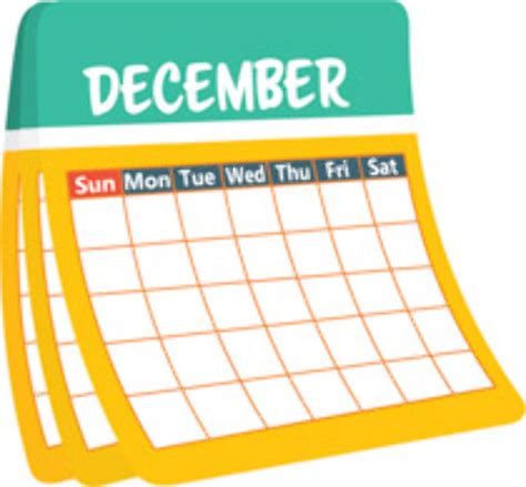 December Calendar Clip Art