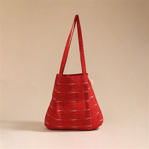 Red Handcrafted Fabric Jhola Bag