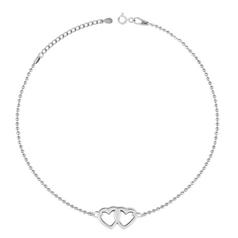 GIVA 925 Silver Double Heart Anklets (Single) |Gifts for Women and ...