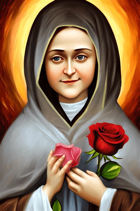 Ícone realista de Santa Teresa de Lisieux · Creative Fabrica