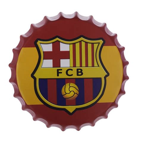 Bottle Caps wall decor sign - FC Barcelona (14"x14") — eazy wagon