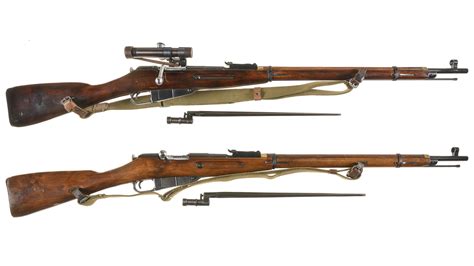 Two Soviet Mosin-Nagant 91/30 Bolt Action Rifles with Bayonets | Rock ...