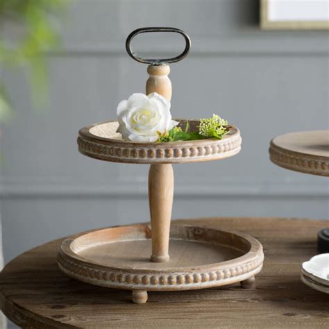 Duadecor Wooden 2 Tier Cake Stand and Cupcake Dessert Holder Home and ...