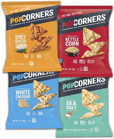 Amazon.com: Pop-Cornners Snacks Gluten Free Chips, 5 Flavor Variety ...