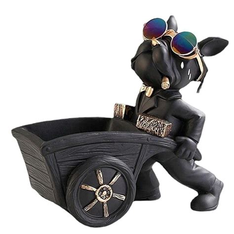 Buy SMOKEY COCKTAIL Carrying Cart Bulldog Sculpture with Holding ...