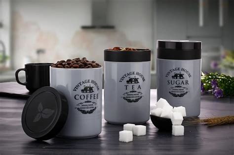 Buy Tosaa Tea Sugar Coffee Container Set Of 3 | Kitchen Counter Top ...