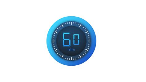 The 60 minutes timer. Stopwatch icon in flat style. Motion graphics ...
