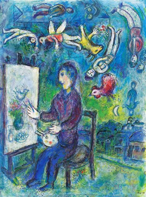 The Painter At The Easel (Du Peintre Au Chevalet) - Marc Chagall ...