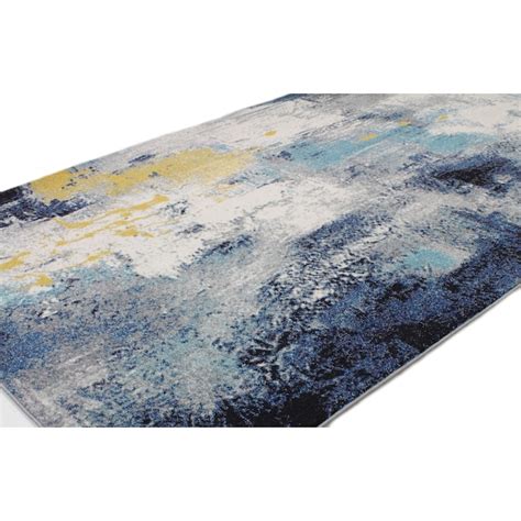 Bashian 4 X 6 (ft) Ivory/Blue Indoor Abstract Mid-century Modern Area ...