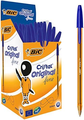 Bic Cristal Fine Ball Pen Set (Pack of 50 pens - Blue) | Fine writing ...