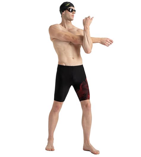 Buy Speedo Men's Endurance10 Tide Print Sports Gala Logo Jammer - Black ...