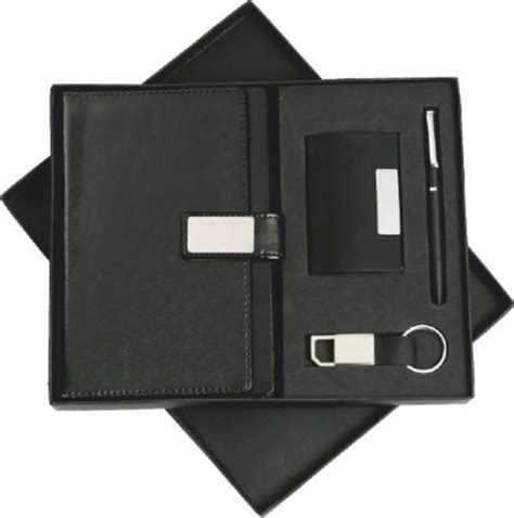 Diary, Metal Pen, Key chain & Business Card Holder Combo Gift Set ...