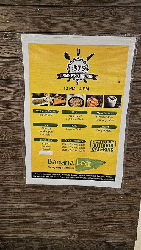 Menu at Banana Leaf, Indore, Shop No-14-27