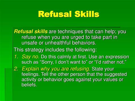 The Refusal Lesson Plan Communication 的图像结果