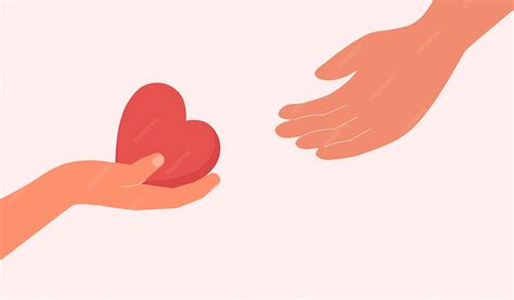 Premium Vector | Hand holding heart and passing it from hand to hand ...