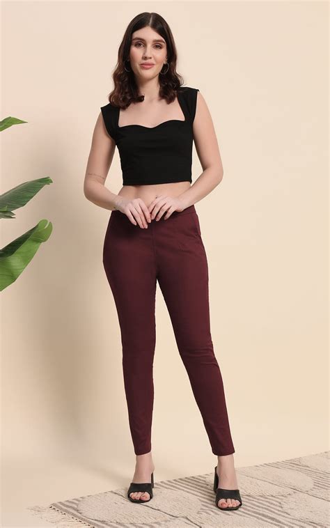 Coffee Cotton Lycra Pants – Pahervesh.in