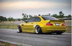 Wide E46 M3 by Widebody Yellow Bmw E46 M3 Bagged And Modified Wide E46 M3
