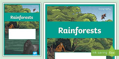 Rainforest Topic Editable Book Cover