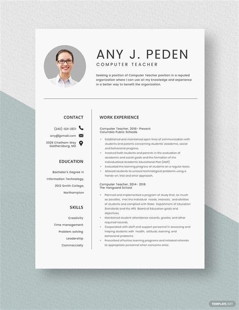 Image result for Assistant Professor Computer Science Resume Template