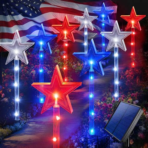 Amazon.com: Brightown Red White and Blue Lights for Outside, 4th of ...
