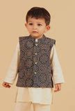 Taha Indigo Ajrakh Print Cotton Nehru Jacket – TJORI