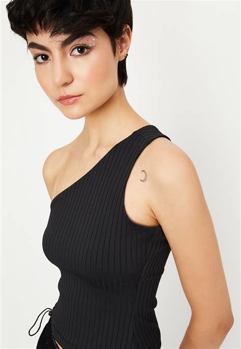 Buy Women One Shoulder Ribbed Top Online at just Rs. 499.0 ...