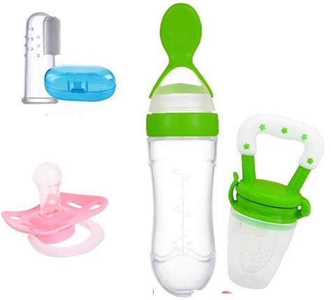 Justlist Baby Newborn baby Safe 90ML Silicone Squeeze Spoon Bottle ...