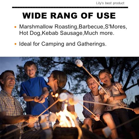 HOPELF Bamboo Marshmallow Roasting Sticks with 30 Inch 6mm Thick Extra ...