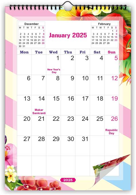 AccuPrints Abstract 2025 Wall Calendar And Planner (12 X 18 Inches ...
