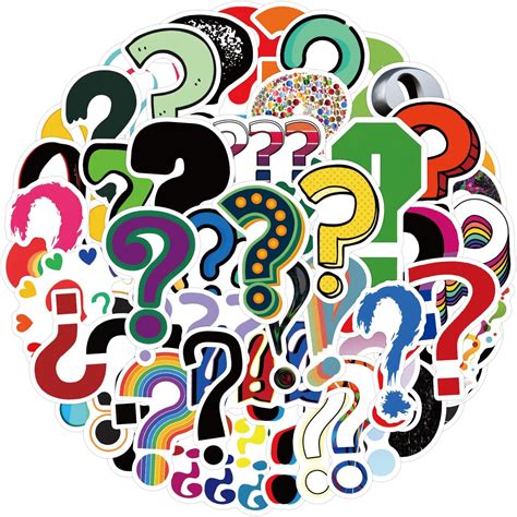 Amazon.com: Generic 60PCS Question Mark Stickers, Cute Vinyl Waterproof ...
