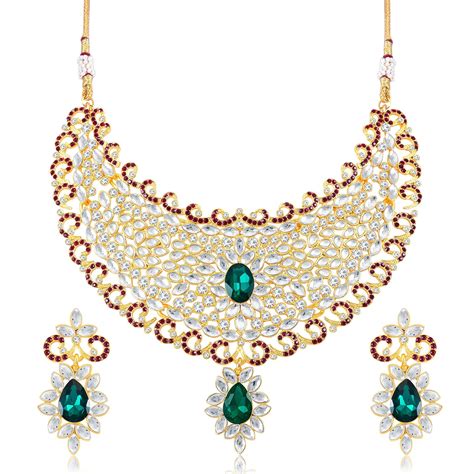 Sukkhi Jewellery Sets for Women (Golden) (N72181ADS092017) : Amazon.in ...