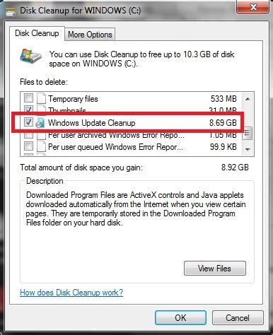 Image result for Disk Cleanup Windows 7 Update