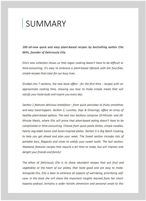 Image result for Summary Report Example