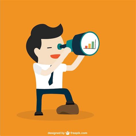 Businessman with telescope | Free Vector